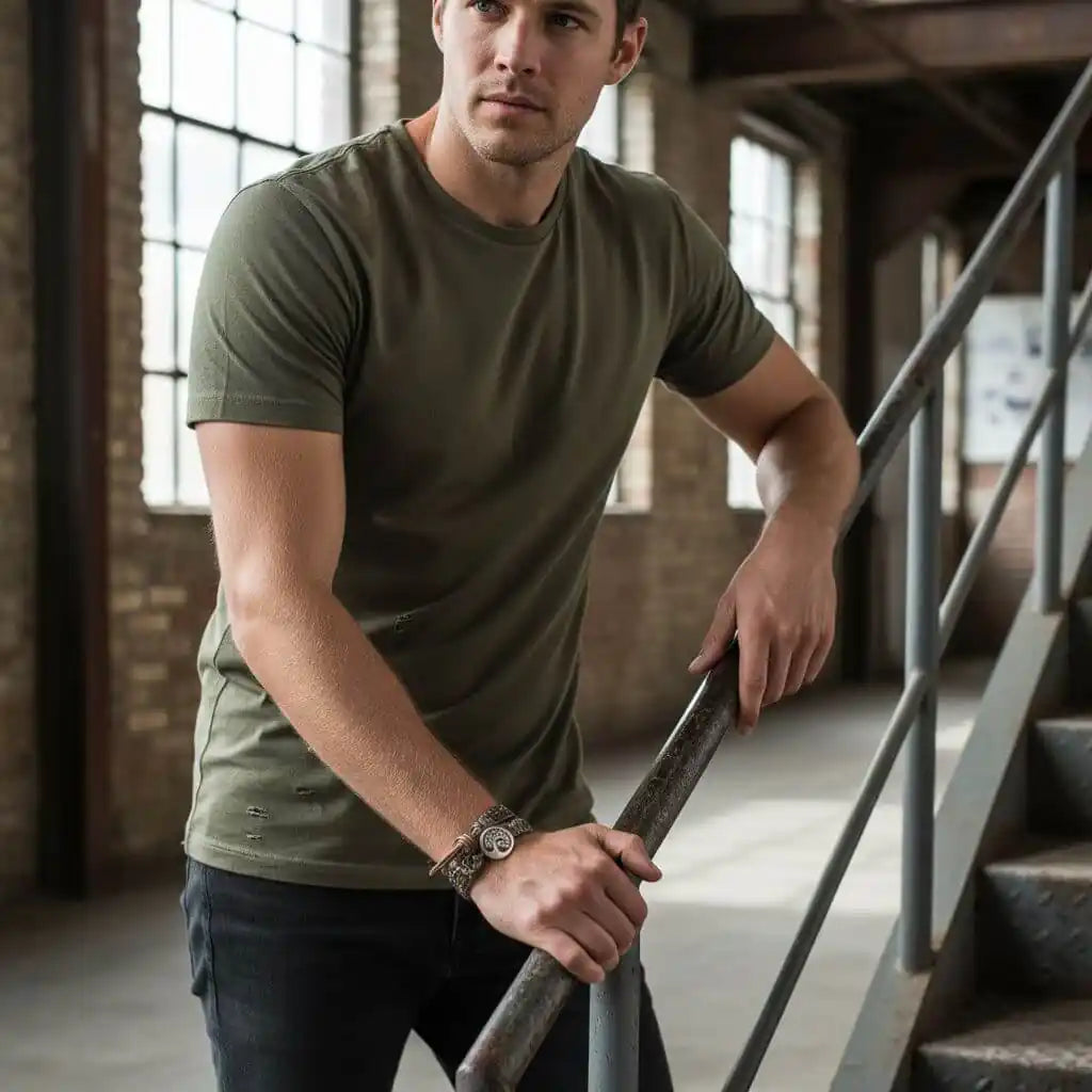 Model wearing a Men&