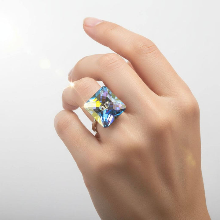 As Seen on Maisie Williams and Asia Monet Ray Silver Super Sparkly Crystal Bling Ring