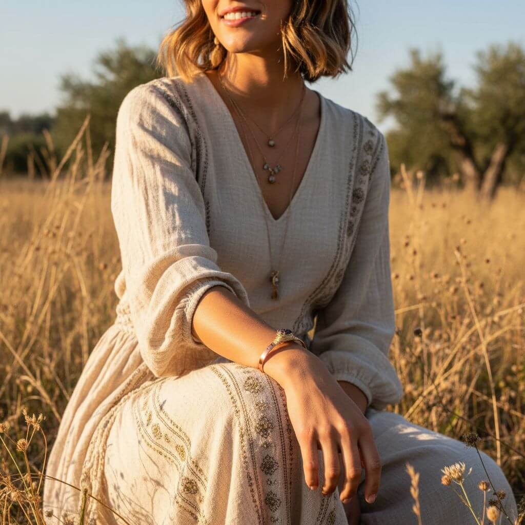 LOVE Stamped Gold Wire Wrapped Purple Druzy Copper Cuff