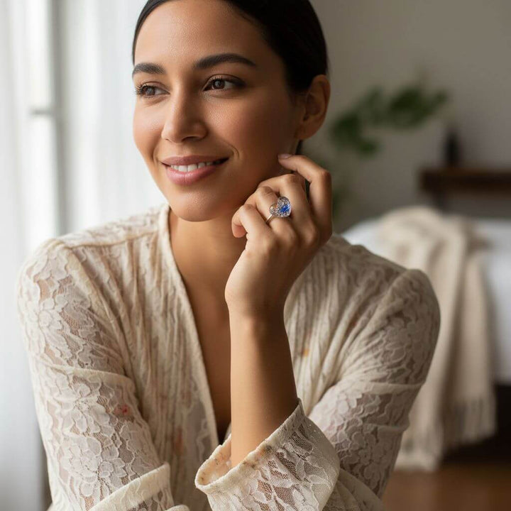 Super Sparkly I LOVE YOU Crystal Heart Bling Ring