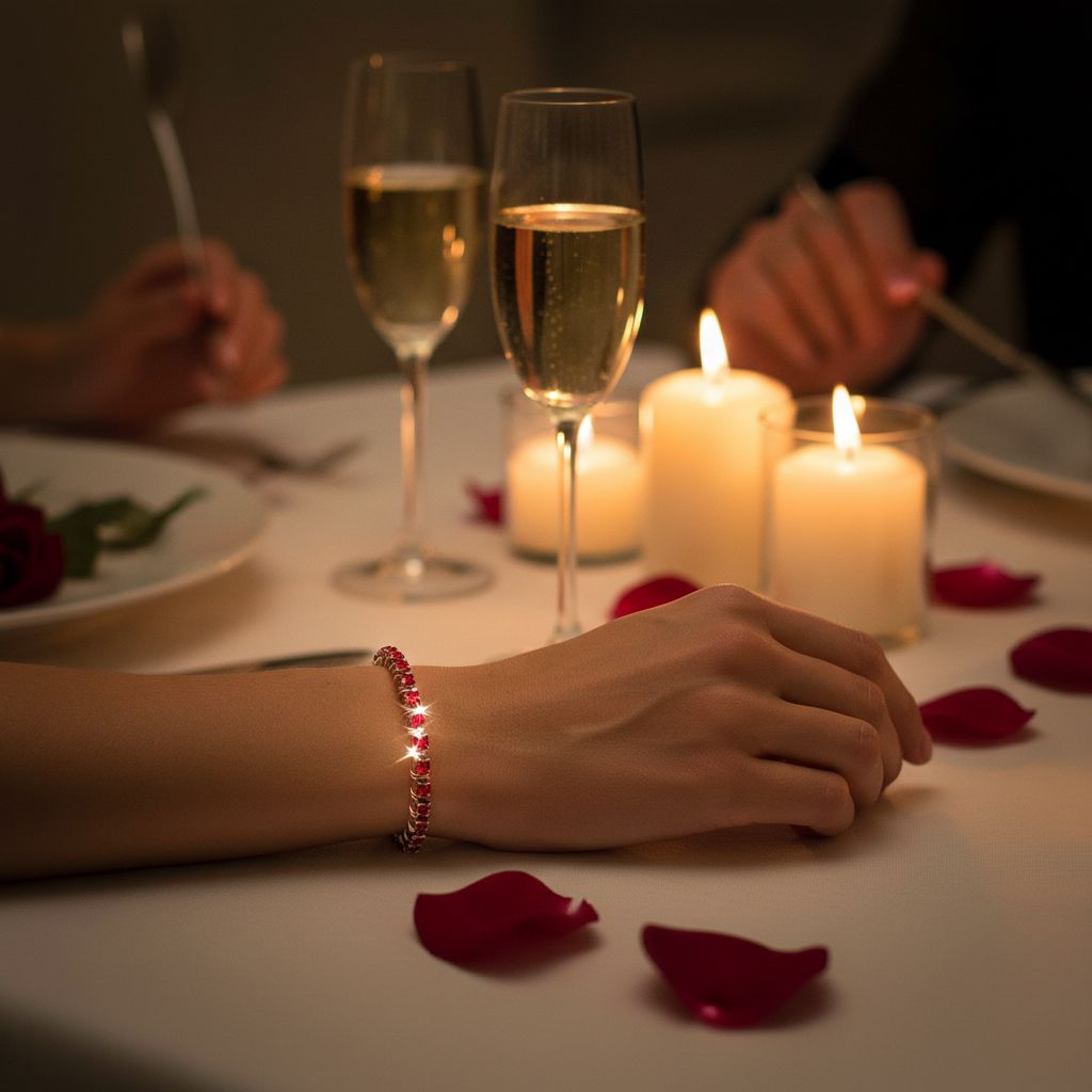 Wire Wrapped Red Crystal Tennis Bracelet Bangle