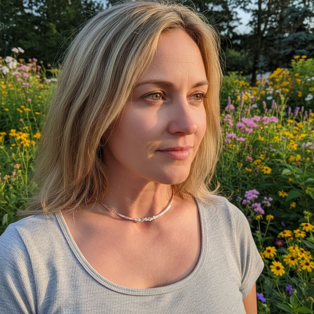 Ergonomic Copper Sculpted Embossed Wire Wrapped Opal Labradorite Gemstone Choker