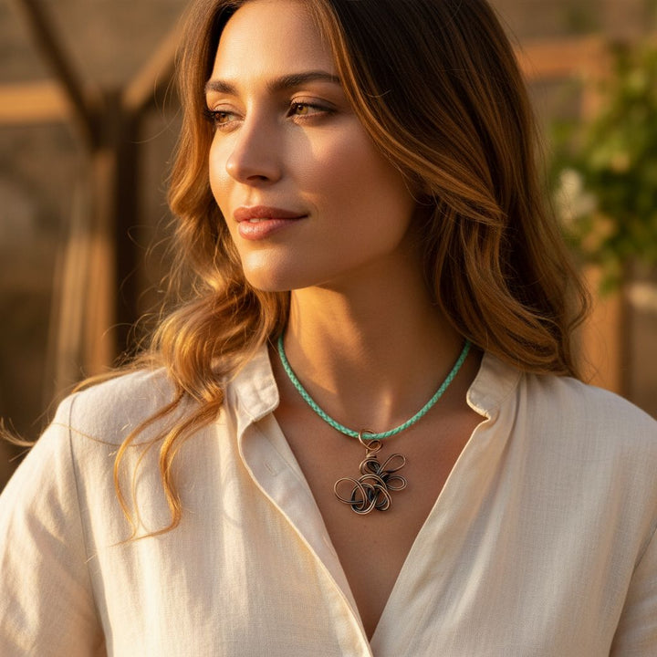 Reversible Interchangeable Copper Wire Sculpted Necklaces