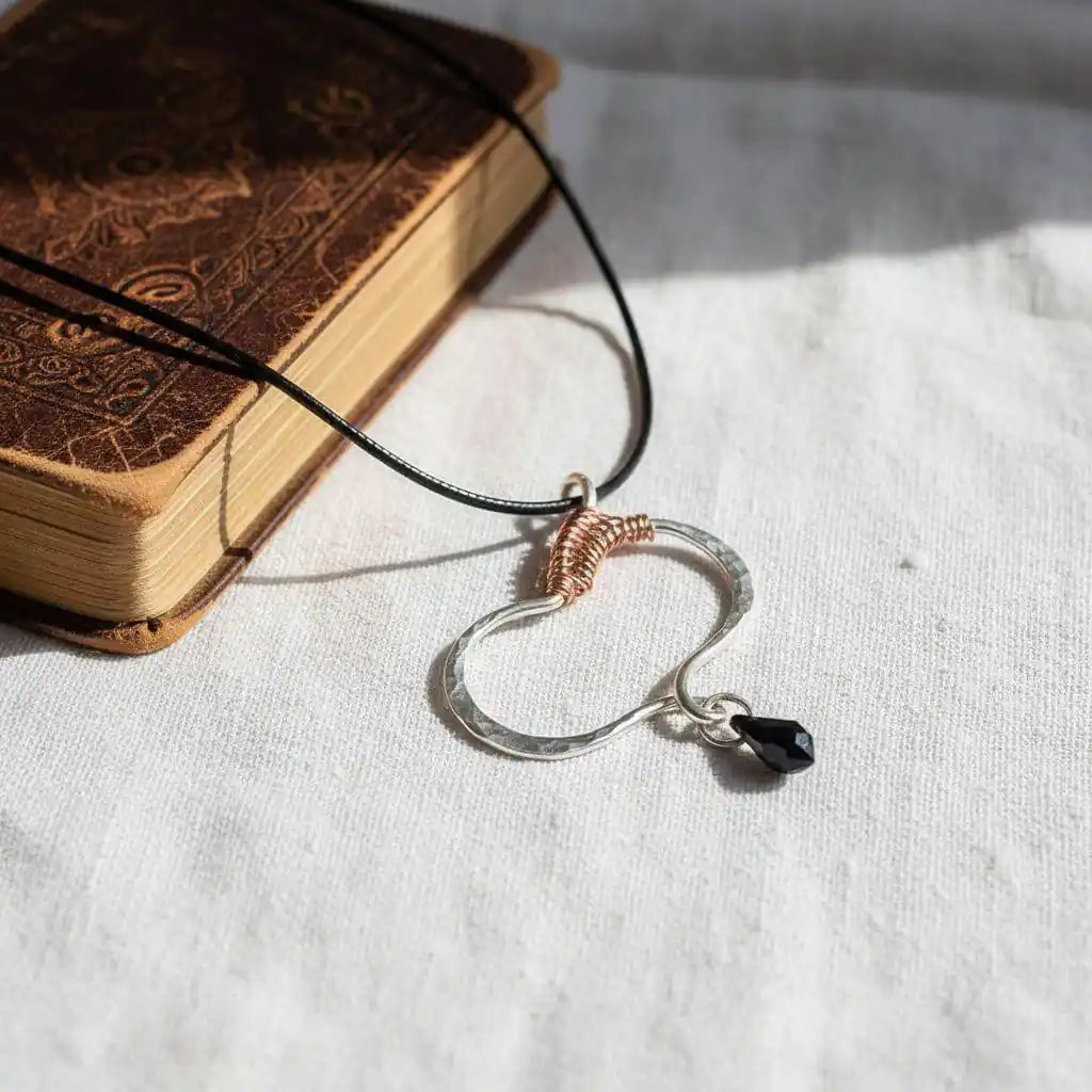 Sculpted Silver Butterfly Wing Child Abuse Survivor Necklace