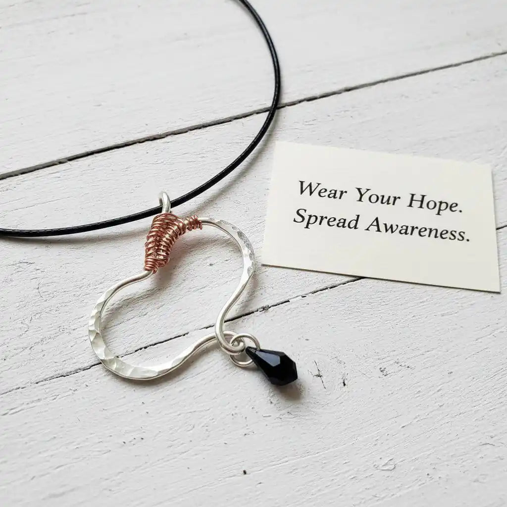 Sculpted Silver Butterfly Wing Child Abuse Survivor Necklace