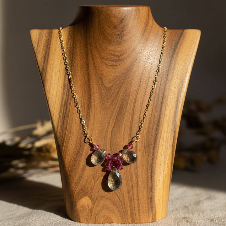 Adjustable Gold Filled Wire Wrapped Gemstone Necklace