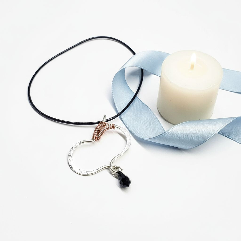 Sculpted Silver Butterfly Wing Child Abuse Survivor Necklace