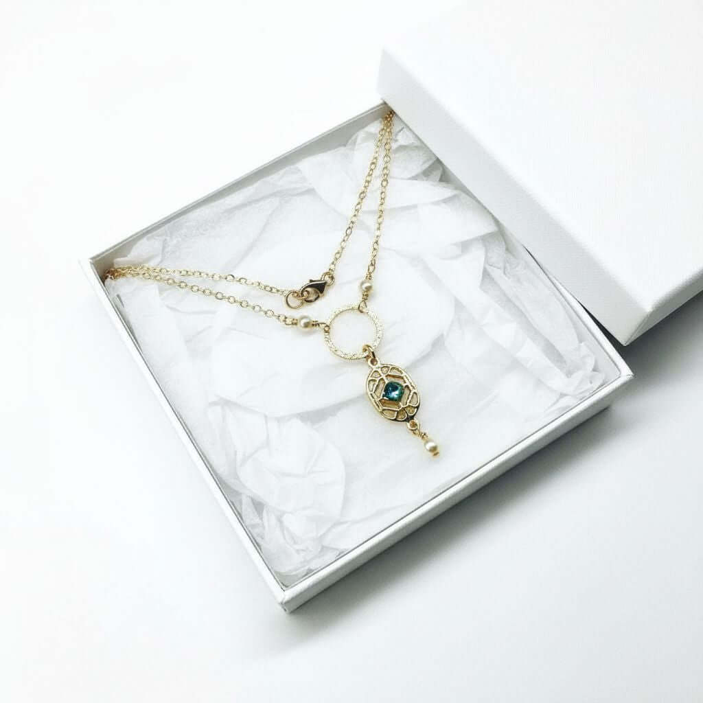 14 K Gold-Filled Hammered Open Circle Filigree Necklace