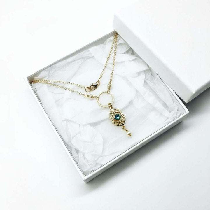 14 K Gold-Filled Hammered Open Circle Filigree Necklace