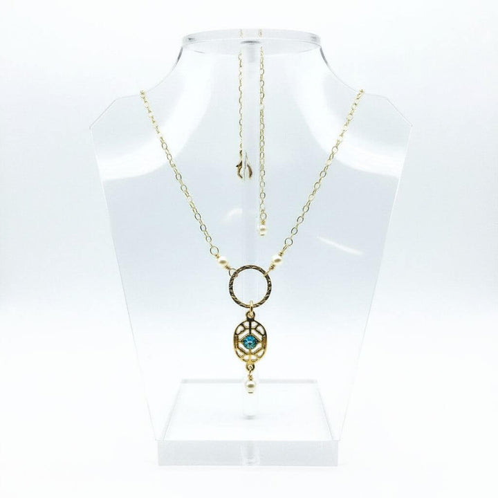 14 K Gold-Filled Hammered Open Circle Filigree Necklace