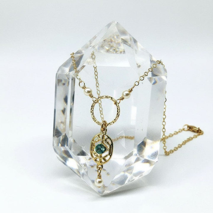 14 K Gold-Filled Hammered Open Circle Filigree Necklace