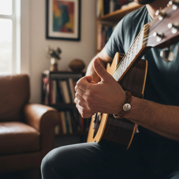 Large Mens Tree of Life Earth Colored Macrame Leather Bracelet