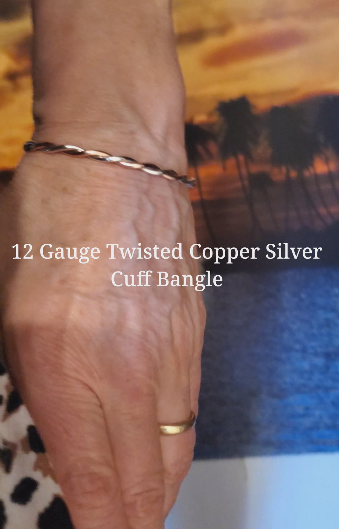 Twisted Copper &amp; Silver Couples Cuff Bangle Set