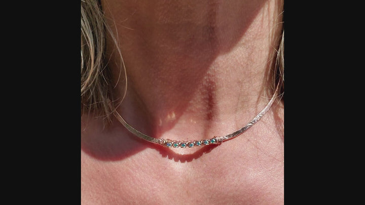  7 Years Anniversary Wire Wrapped Copper 10 gauge Swarovski  Crystal Choker video blurb - Alexa Martha Designs