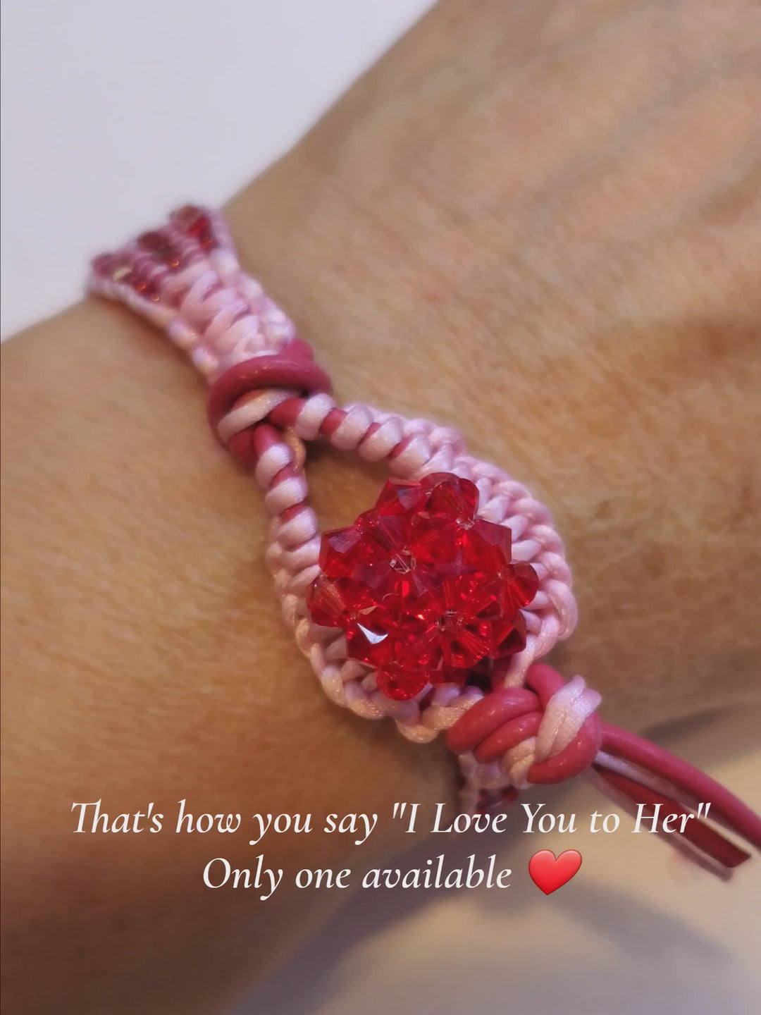 Leather Silk Bead Woven Crystal Button Glam Bracelet