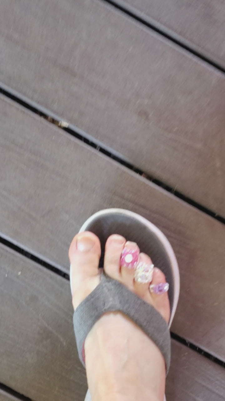 Handmade Beaded Swarovski Glamor Cocktail Toe-Pinky Rings