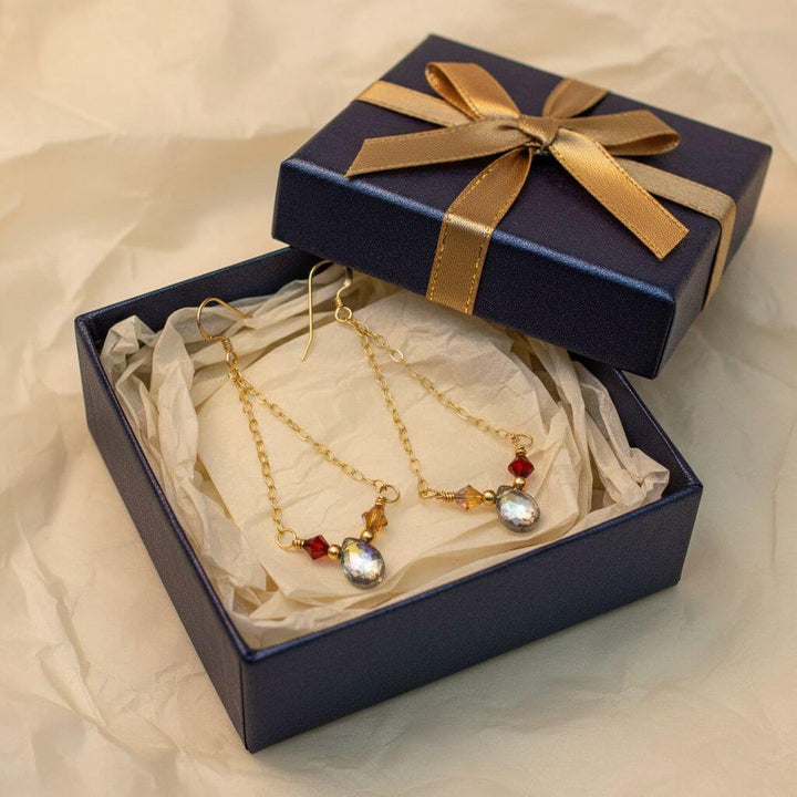 Mystic Rainbow Quartz Drop Gold Filled Earrings