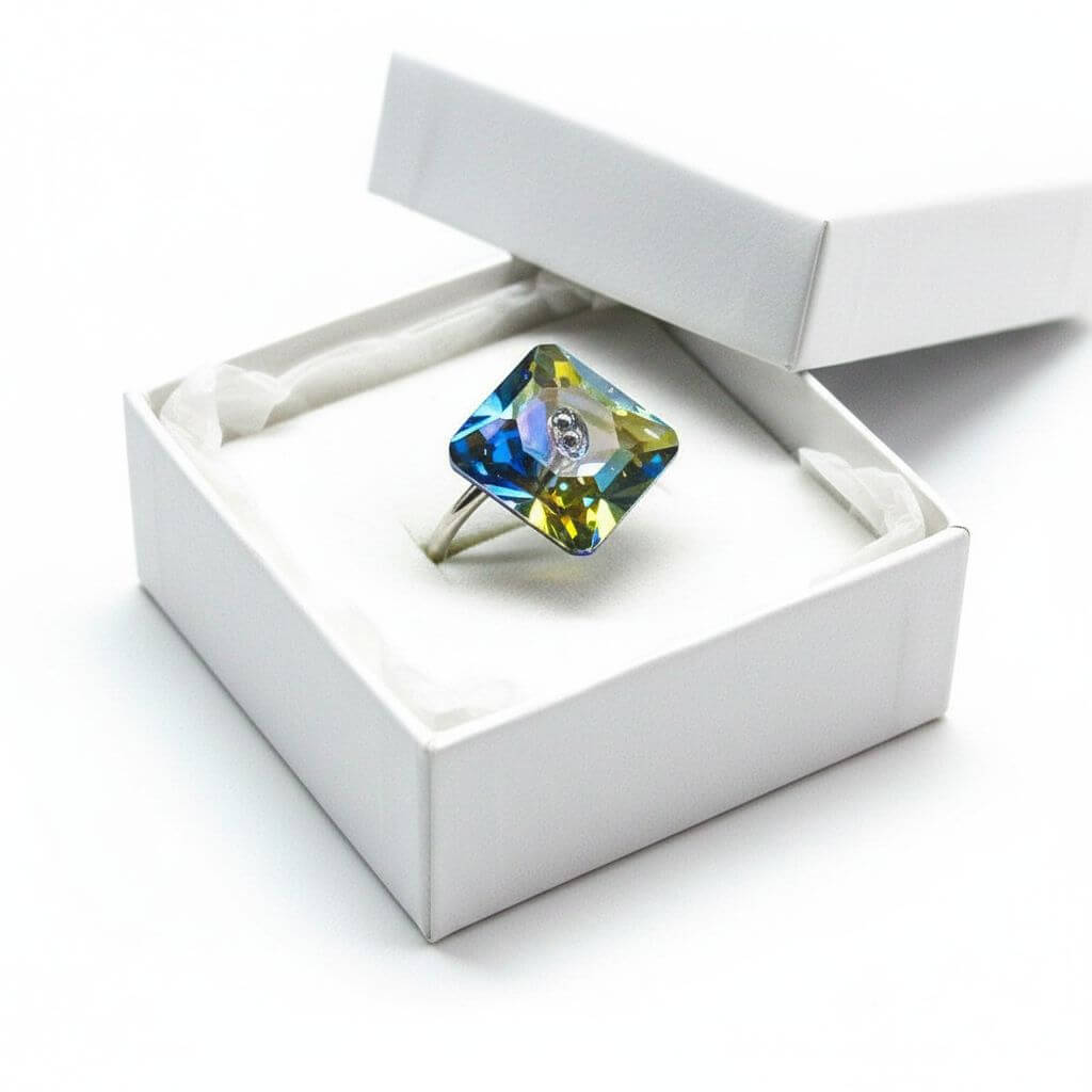 As Seen on Maisie Williams and Asia Monet Ray Silver Super Sparkly Crystal Bling Ring