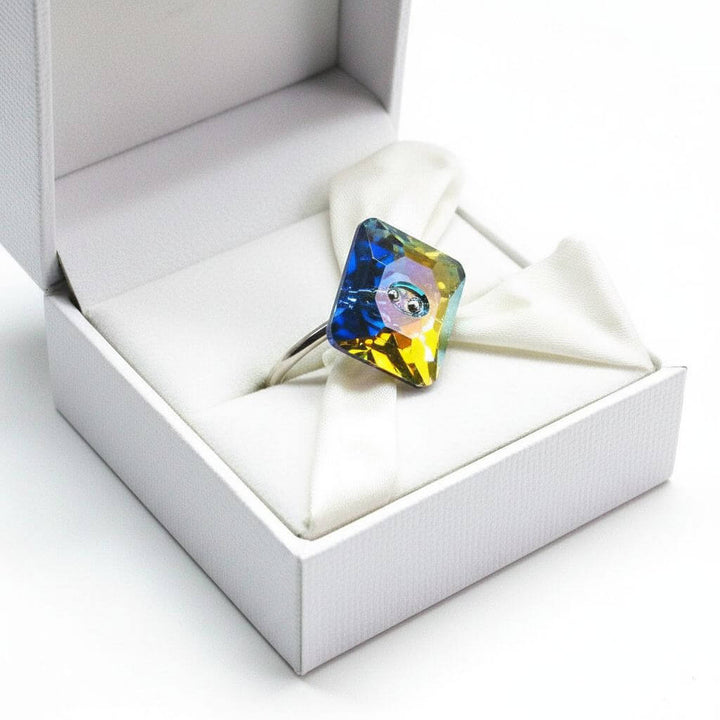 As Seen on Maisie Williams and Asia Monet Ray Silver Super Sparkly Crystal Bling Ring