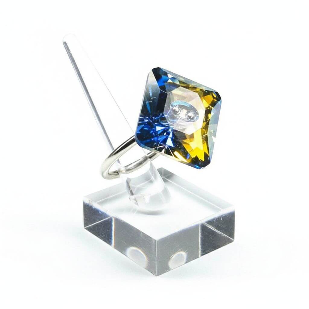 As Seen on Maisie Williams and Asia Monet Ray Silver Super Sparkly Crystal Bling Ring