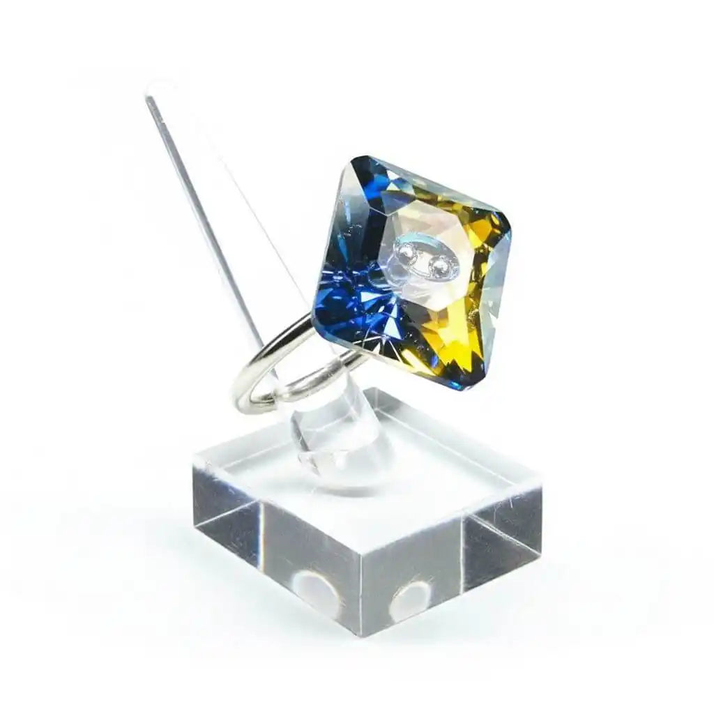 As Seen on Maisie William Super Sparkly Crystal Bling Ring featuring a colorful Swarovski crystal.