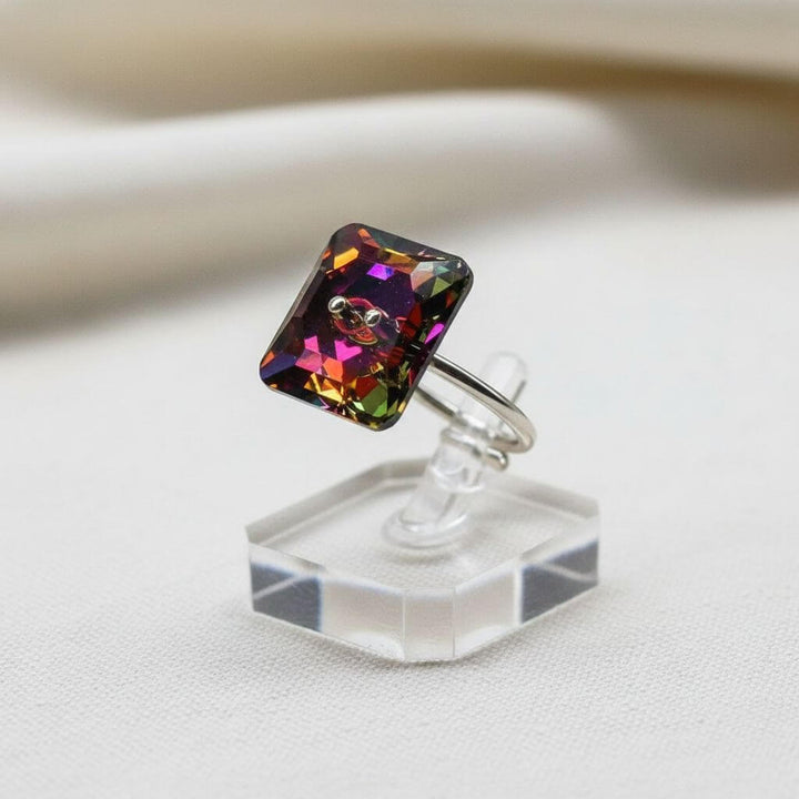 As Seen On TITUSS BURGESS and ASIA MONET RAY Volcano Crystal Button Ring