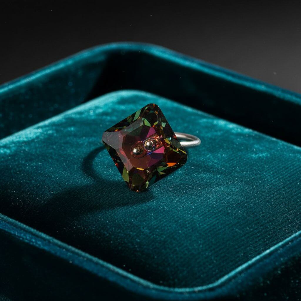 As Seen On TITUSS BURGESS and ASIA MONET RAY Volcano Crystal Button Ring