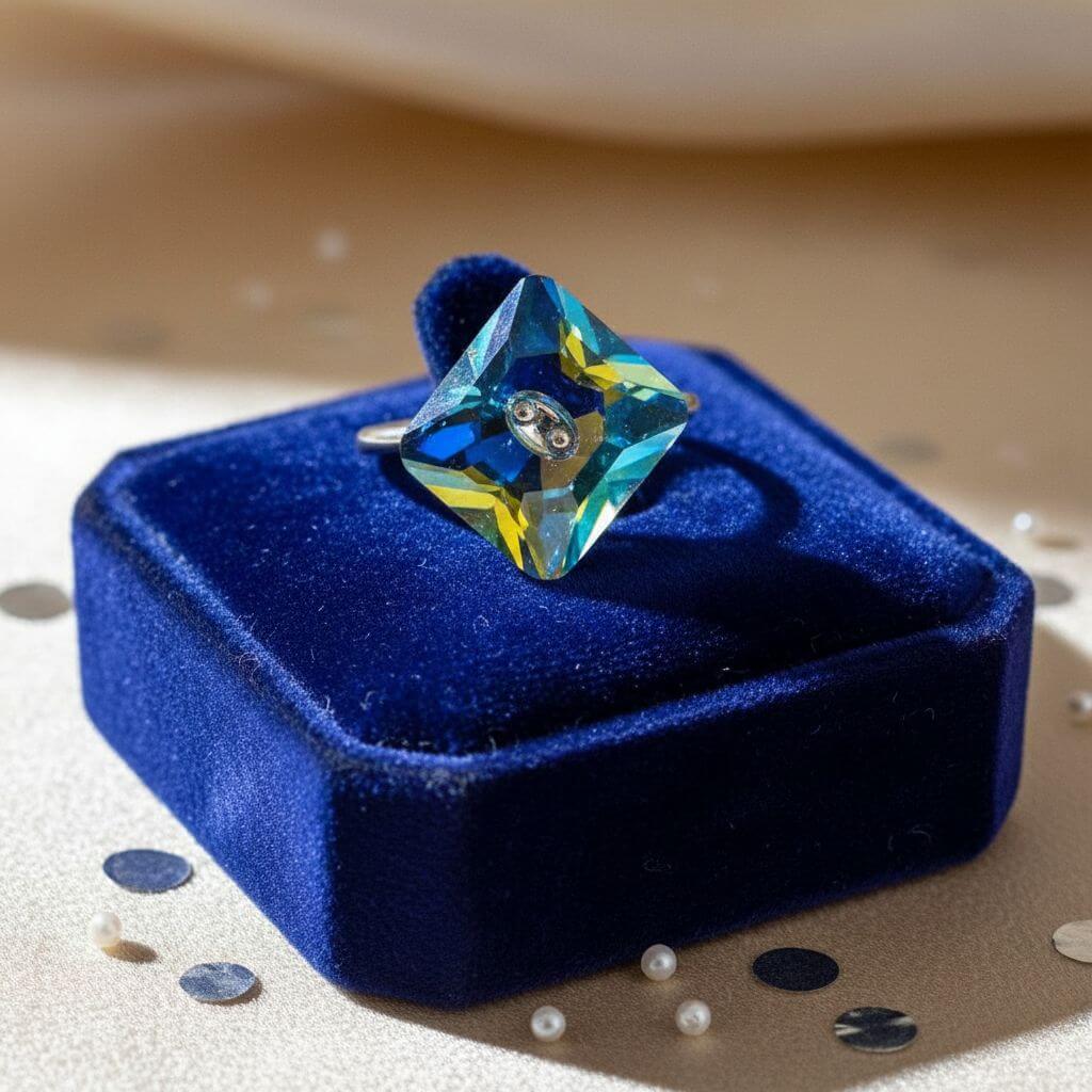 As Seen on Maisie Williams and Asia Monet Ray Silver Super Sparkly Crystal Bling Ring