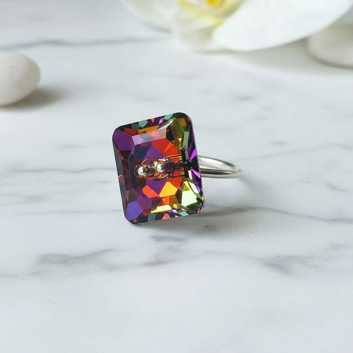 As Seen On TITUSS BURGESS and ASIA MONET RAY Volcano Crystal Button Ring