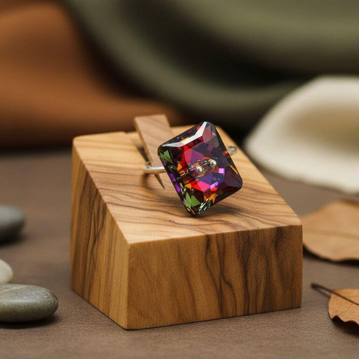 As Seen On TITUSS BURGESS and ASIA MONET RAY Volcano Crystal Button Ring