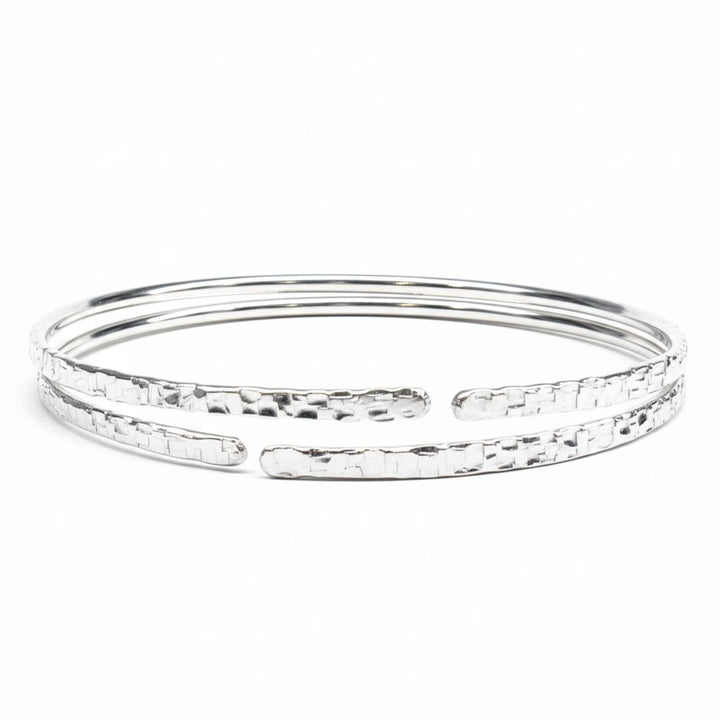 10 Gauge 925 Silver Hammer Textured Bangle