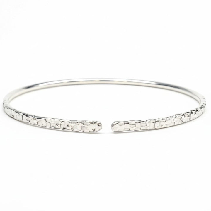 10 Gauge 925 Silver Hammer Textured Bangle