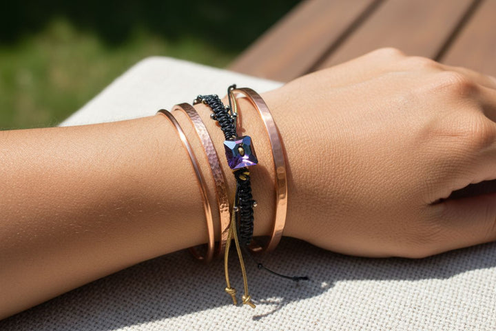 Macrame Black Gold Leather Crystal Glam Bracelet