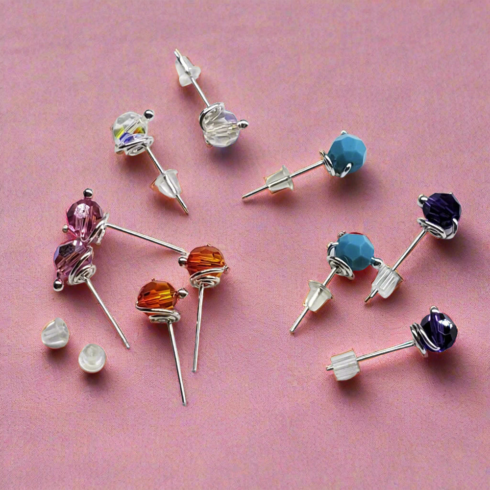 AMD1114-5-AMD1114-AMD1114-2-AMD1114-3-AMD1114-4 6mm Silver Spiral Crystal Stud Earrings - Earrings - Alexa Martha Designs   6759404732463