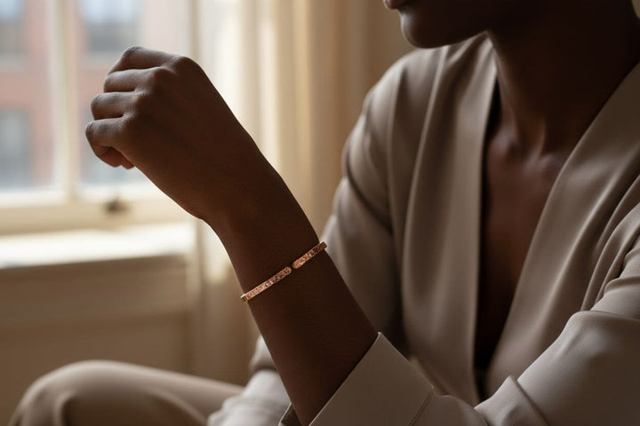 Brides Mag Featured Textured Copper Anniversary Bangle in 4 Sizes