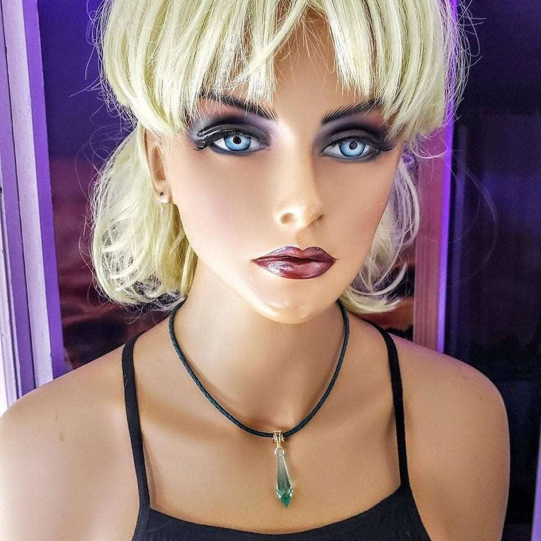 AMD1038Gold Wire Wrapped Aqua Crystal Teardrop Leather Choker NecklaceJewelryNecklace$ 77.00Alexa Martha Designs