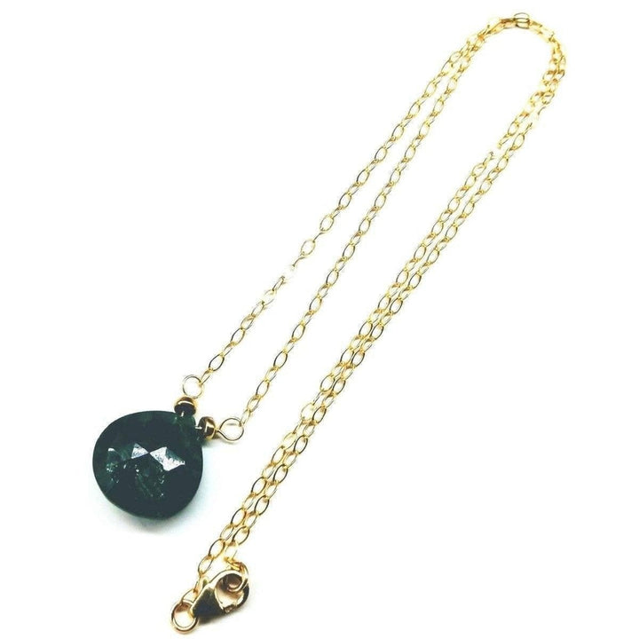14 KT Gold Filled Emerald Pear Drop Necklace Alexa Martha Designs