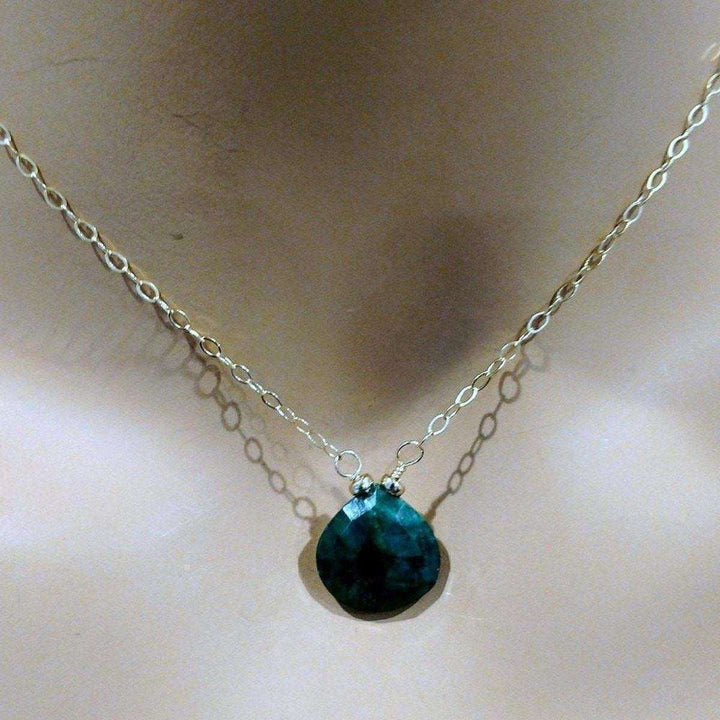 14 KT Gold Filled Emerald Pear Drop Necklace - Necklace - Alexa Martha Designs   