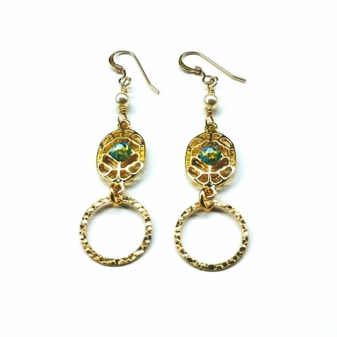 AMD113914 KT Gold Filled Filigree Green Crystal Open Circle EarringsJewelryEarrings$ 82.00Alexa Martha Designs