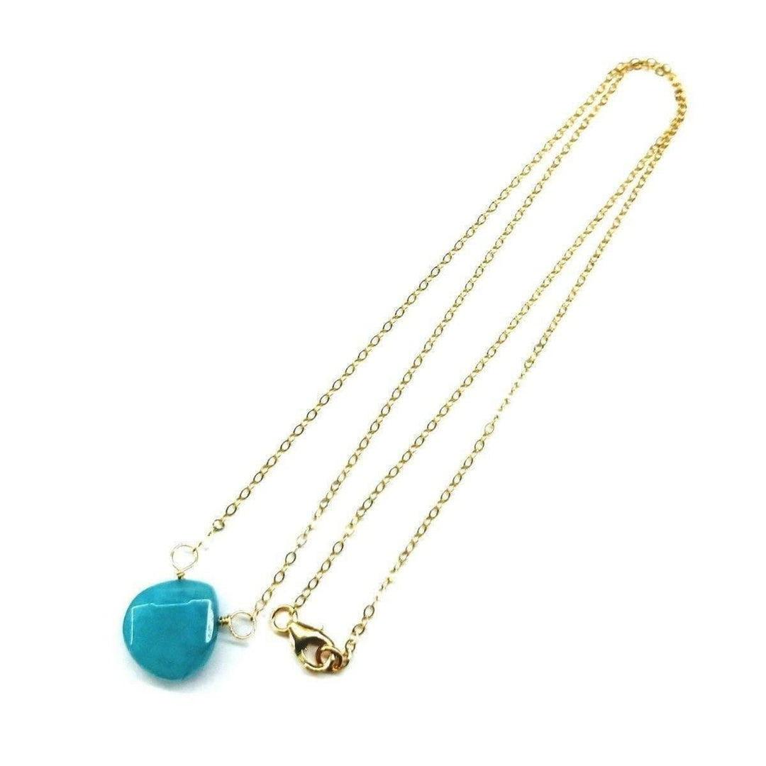 14kt Gold Filled Aqua Jade Wire Wrap Delicate Gemstone Drop Necklace Alexa Martha Designs