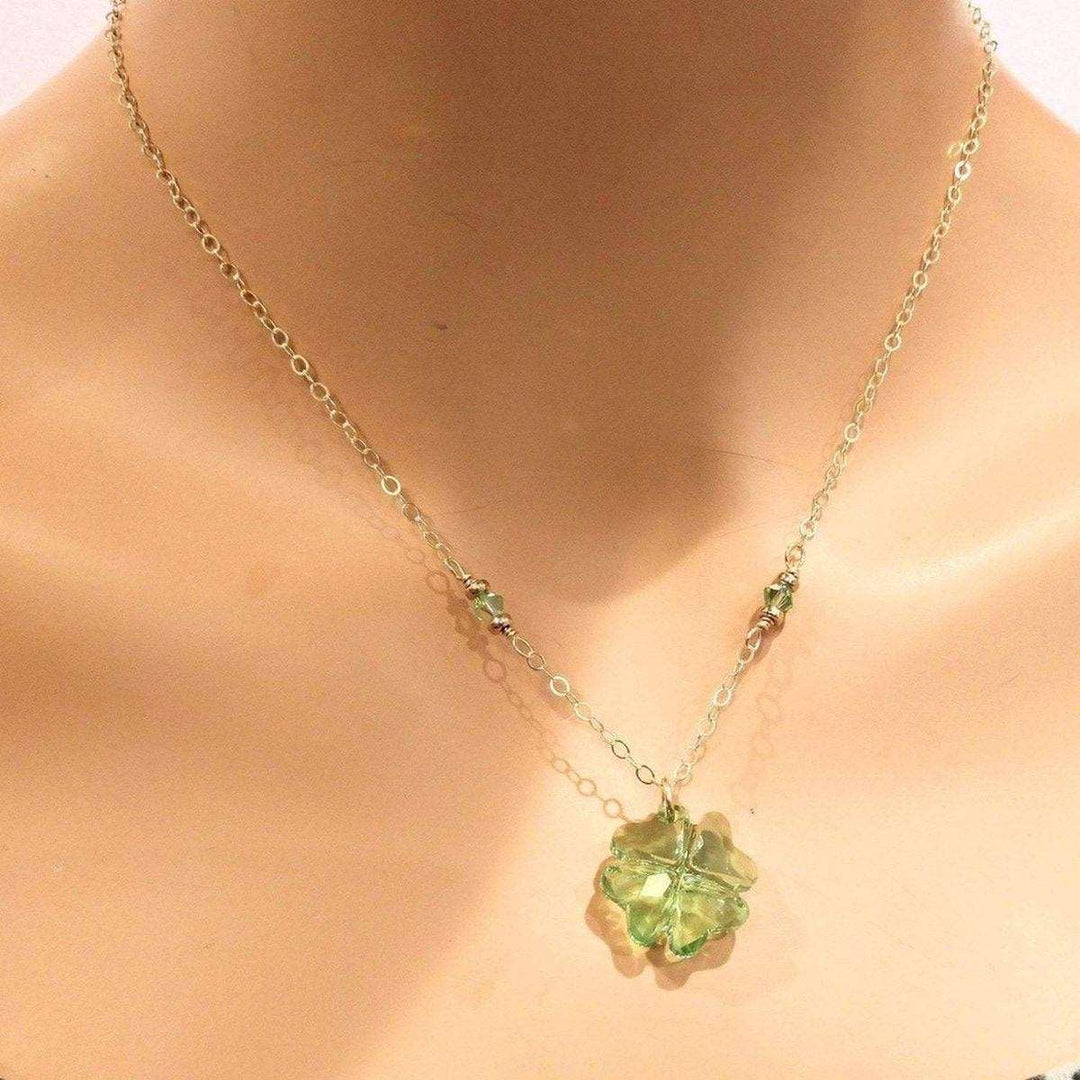 2023 Limited Edition Light Green Crystal Clover Necklace - Necklace - Alexa Martha Designs   