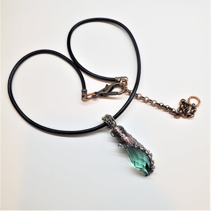 AMD1111 Sculpted Wire Wrap Copper Angel Wing CrystalJewelryNecklace$ 114.00Alexa Martha Designs