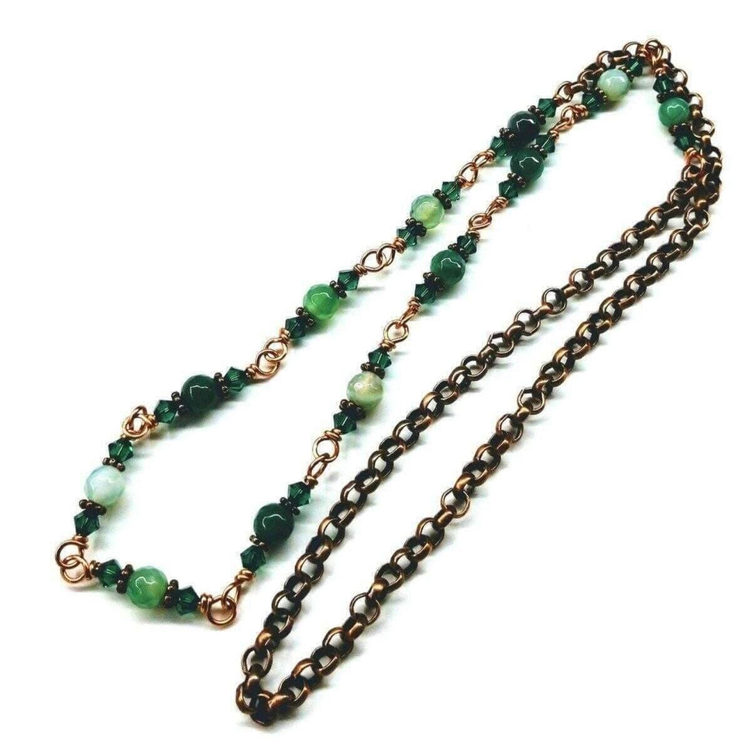 AMD111024-Inch Emerald Agate Striped Gemstone Wire Wrapped NecklaceJewelryNecklace$ 69.00Alexa Martha Designs