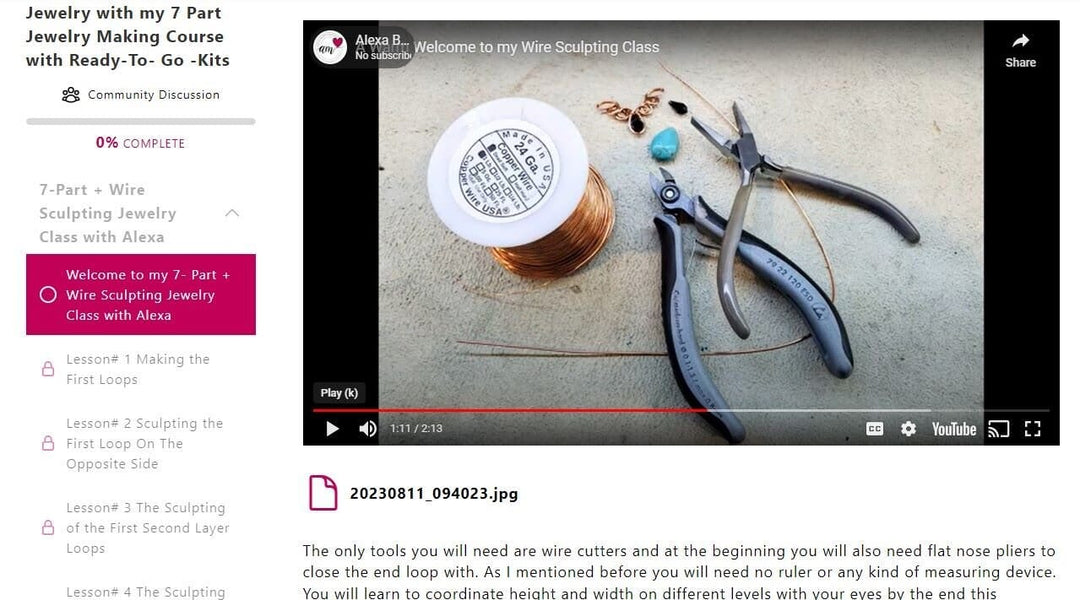 WSC1 7- Part Wire Sculpting Class with Jewelry Designer Alexa Martha - Tutorial - Alexa Martha Designs   8576439091504