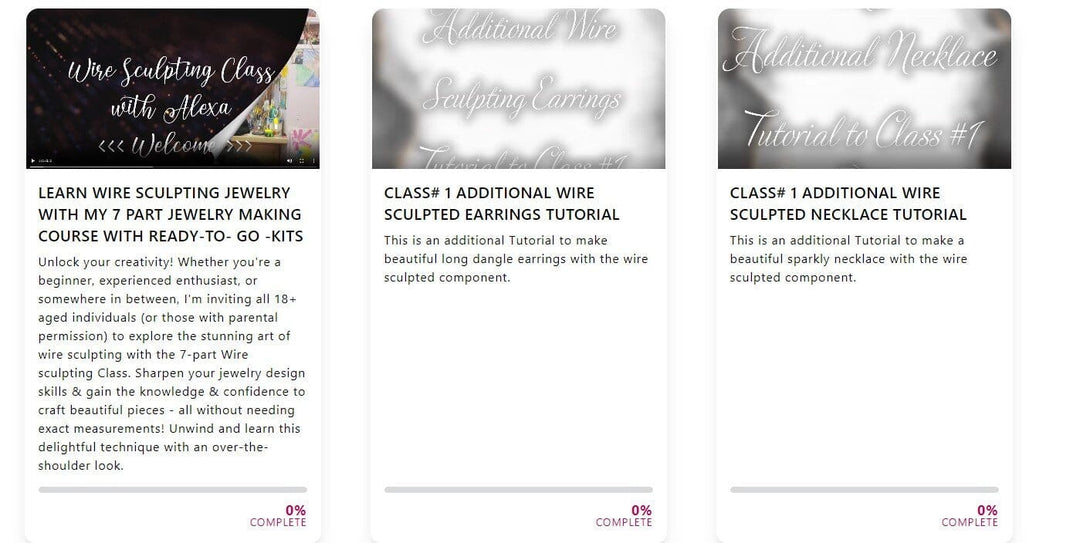 WSC1Wire Sculpting Class 7-Part Online Video Course |Arts & CraftsTutorial$ 15.00Alexa Martha Designs