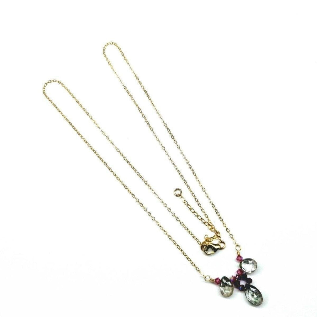 Adjustable 14K Gold Filled Wire Wrapped Multiple Gemstone Collier necklace Alexa Martha Designs
