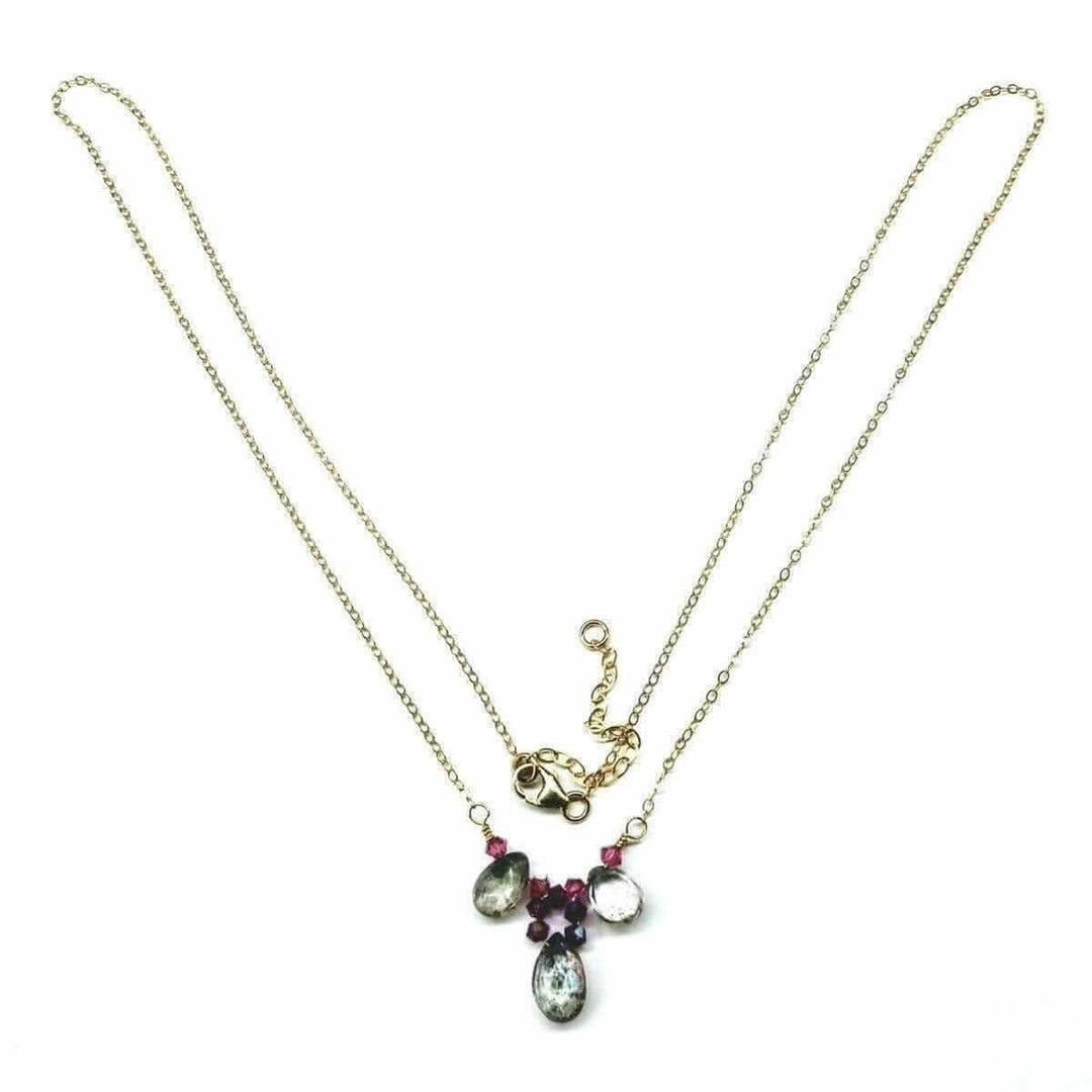 AMD1109 14 kt Gold Filled Fuchsia Rainbow Quartz DropJewelryNecklace$ 66.00Alexa Martha Designs
