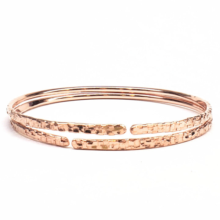 As Seen In Brides-Bare Copper Hammer Textured Bangle Now 3 Sizes - Bangles /Bracelets - Alexa Martha Designs   