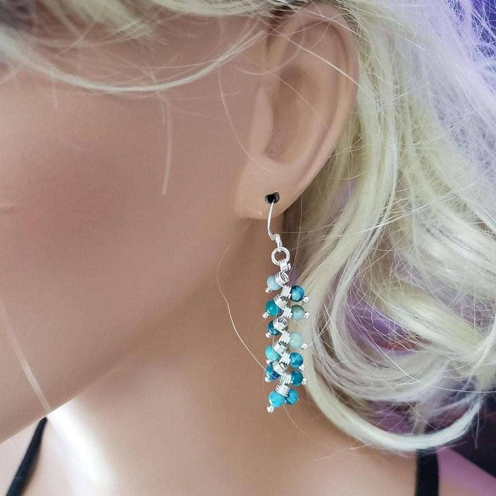 As Seen On TV Jane The Virgin Sterling Silver Turquoise Wire Wrapped Earrings - Earrings - Alexa Martha Designs   
