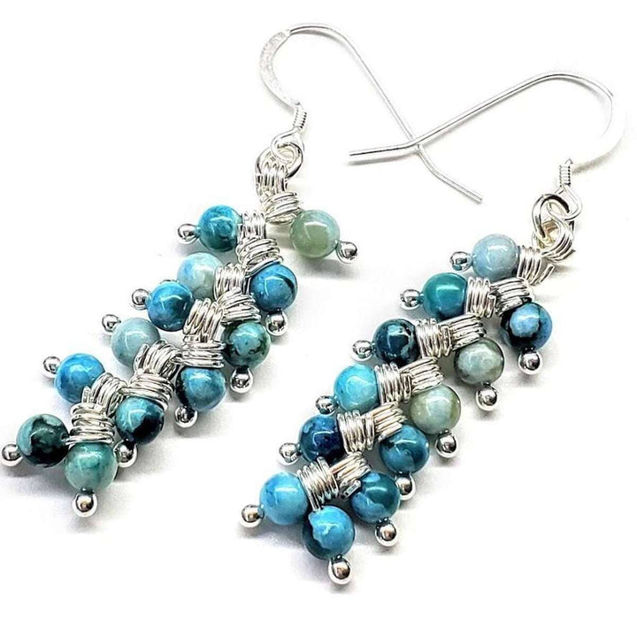 AMD1074As Seen On TV Jane The Virgin Silver Turquoise Wire Wrapped EarringsJewelryEarrings$ 140.00Alexa Martha Designs